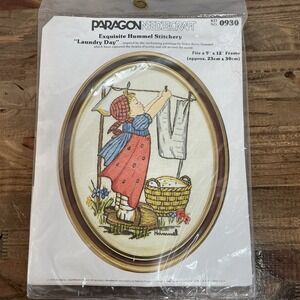 Vintage Paragon Needle Craft Hummel Stitchery "Laundry Day" No 0930